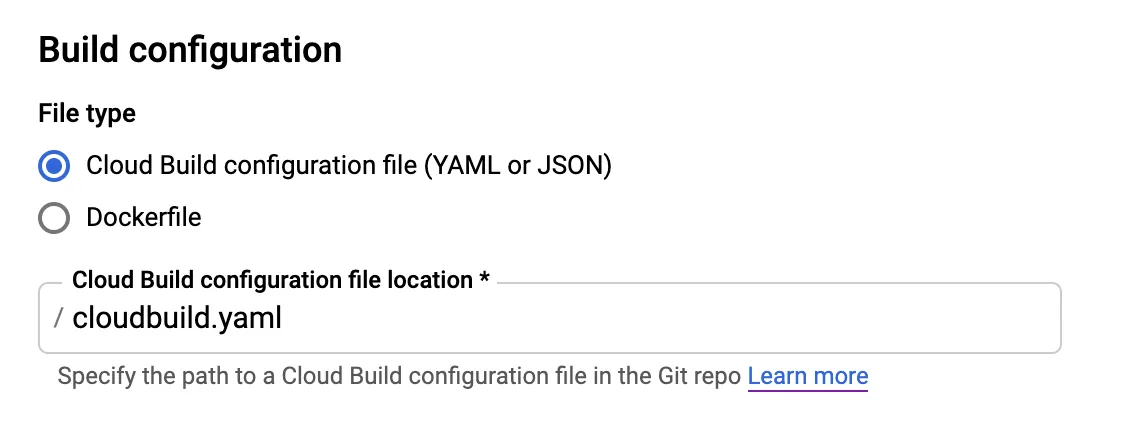 build config options